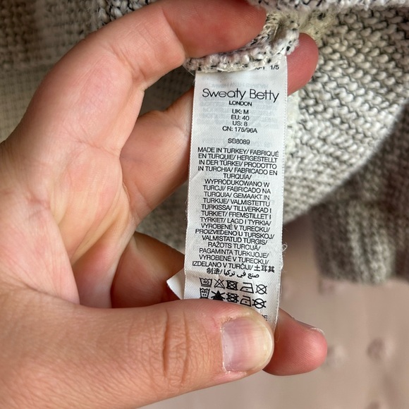 Sweaty Betty Restful Boucle Half Sweatshirt Sz 8 Cream Heather - Picture 5 of 7